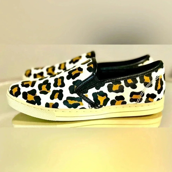 New COACH Parkside Ocelot Animal Print Leather Slip-on Shows, Size 7.5 - Picture 3 of 6